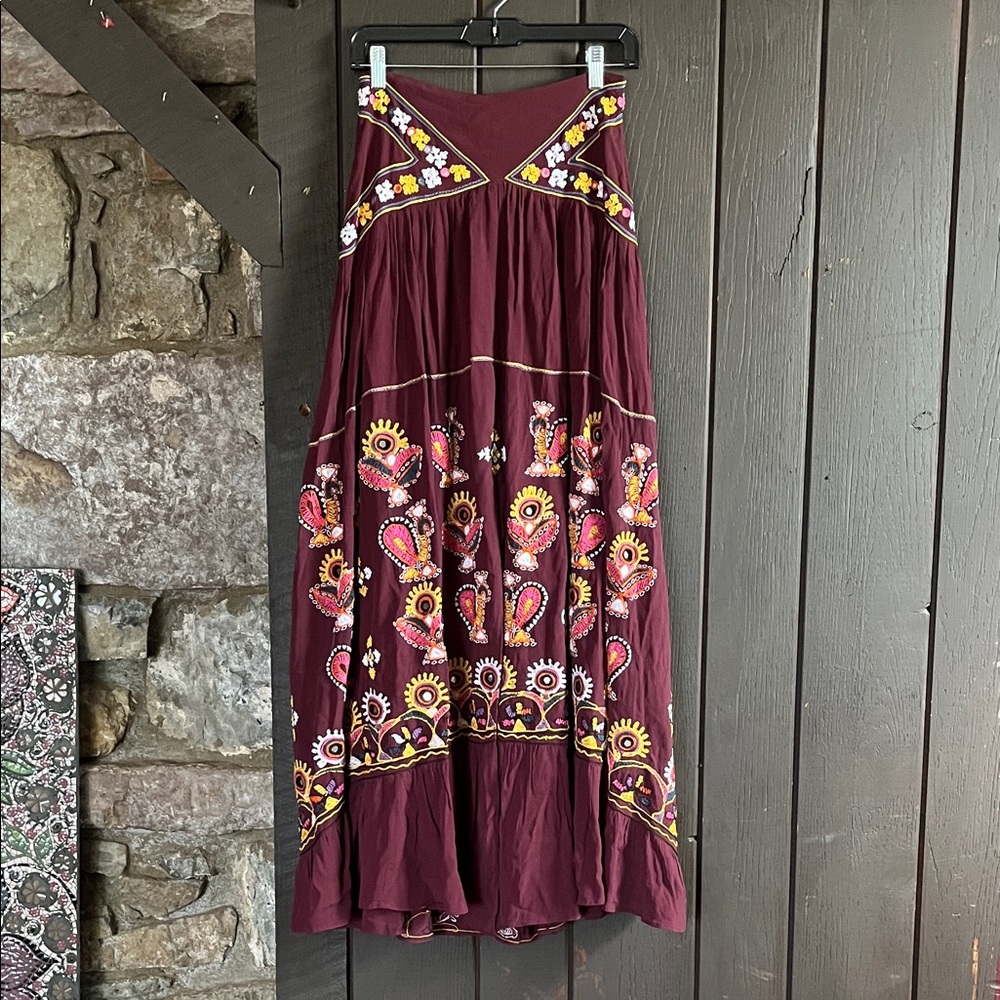 Free People Diamond Meadows Maxi Skirt Sz 0